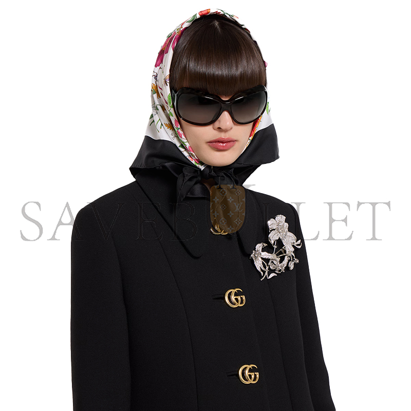 GUCCI WOOL NATTÉ COAT WITH DOUBLE G BUTTON 860471 GUCCI WOOL NATTÉ COAT WITH DOUBLE G BUTTON 860471